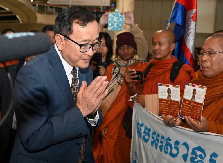 Cambodian opposition figures blocked in paris, Kuala Lumpur