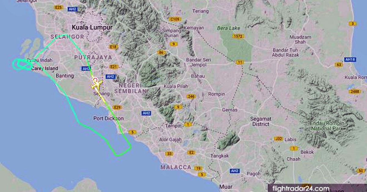 M’sia Airlines flight MH360 from KL to Beijing had to turn back on Saturday evening