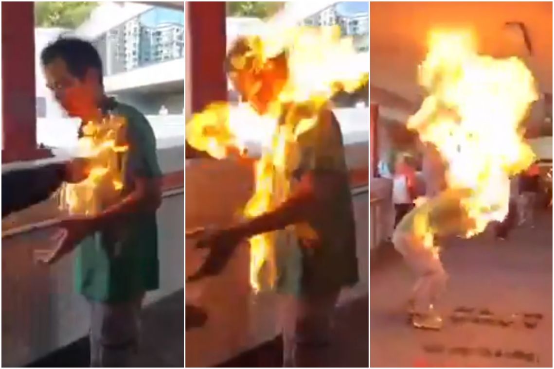 Hong Kong police say man set on fire after arguing with democracy protesters