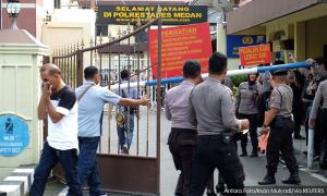 Six injured in Medan police headquarters suicide bombing