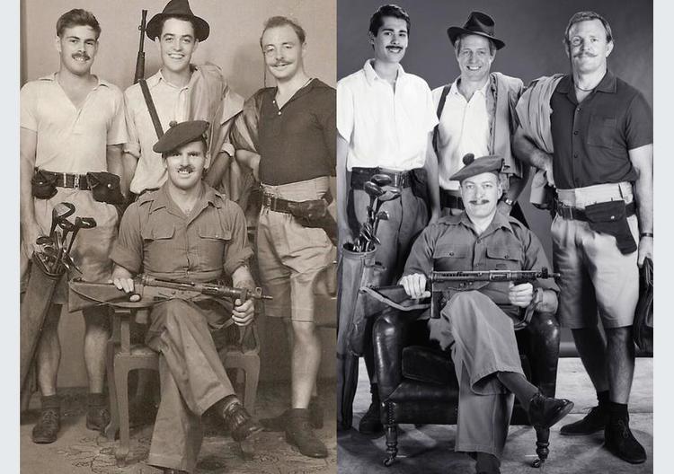 Hugh Grant and Guy Ritchie recreate 65yearold photo of dads serving(02)