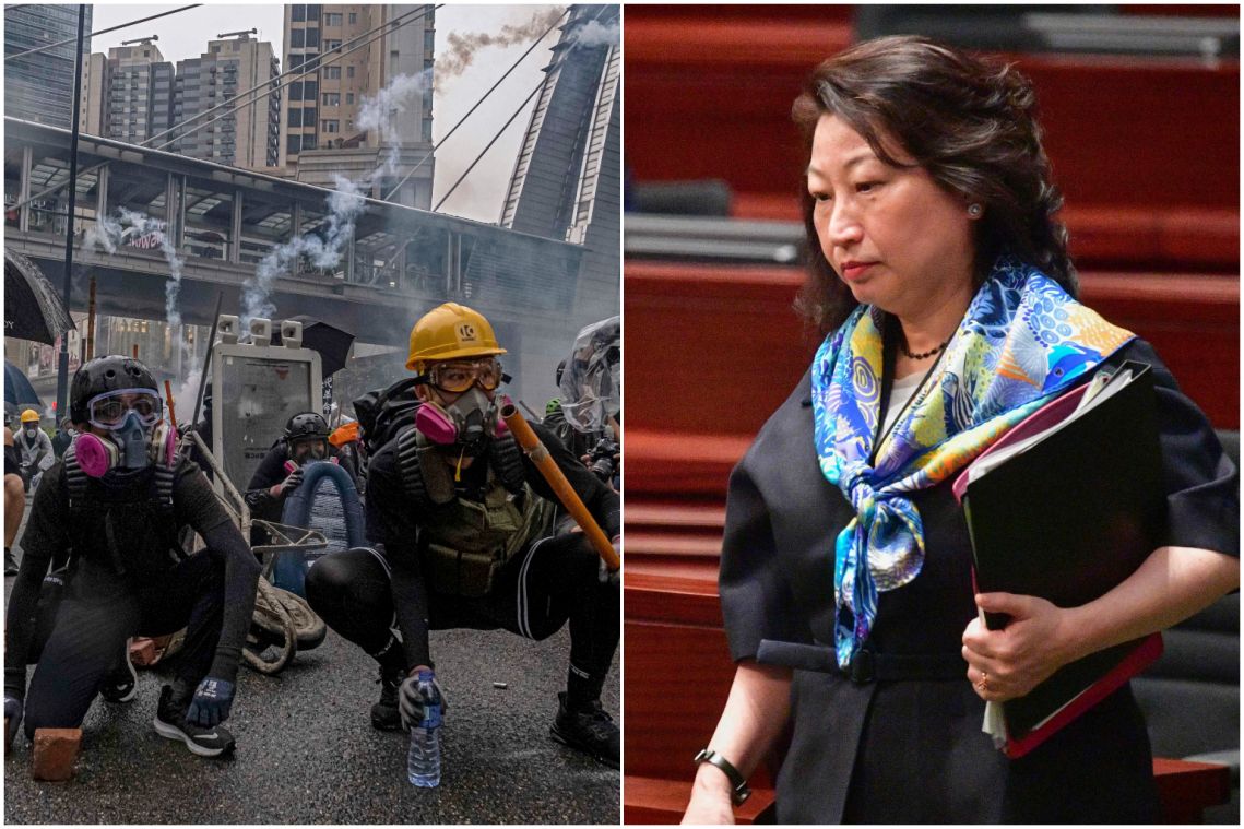 Hong Kong government condemns attack on Justice Secretary Teresa Cheng as protests paralyse city