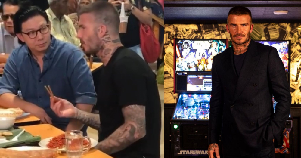 David Beckham spotted eating Mee Goreng at Tekka Market & Food Centre on Nov. 16, 2019