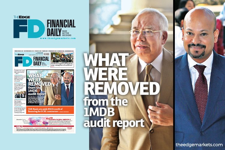 What were removed from the 1MDB audit report
