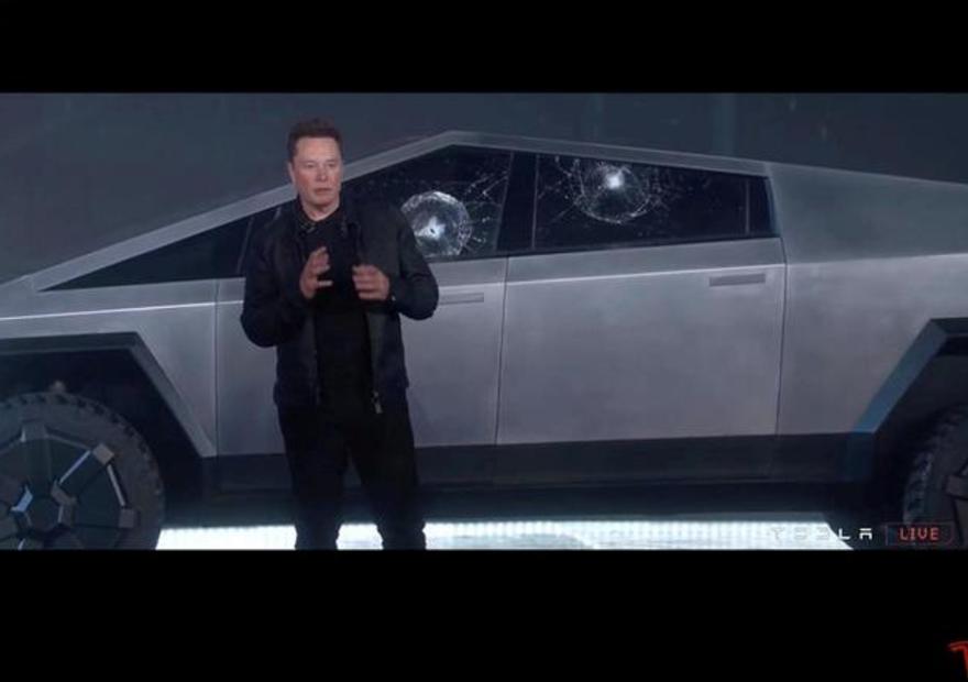 Tesla's electric pickup truck flouts convention with angular design and armoured glass