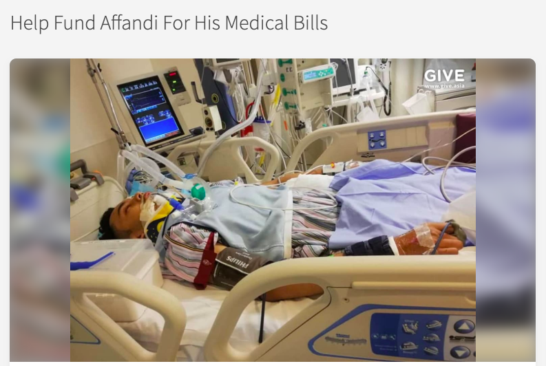 Crowdfunding raises S$50,000 for Malaysian in a coma after motorbike accident on SLE