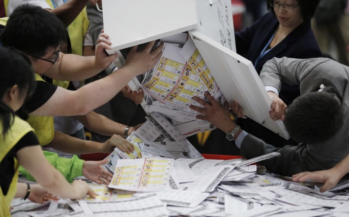 香港选举投票结果 中国官媒不提