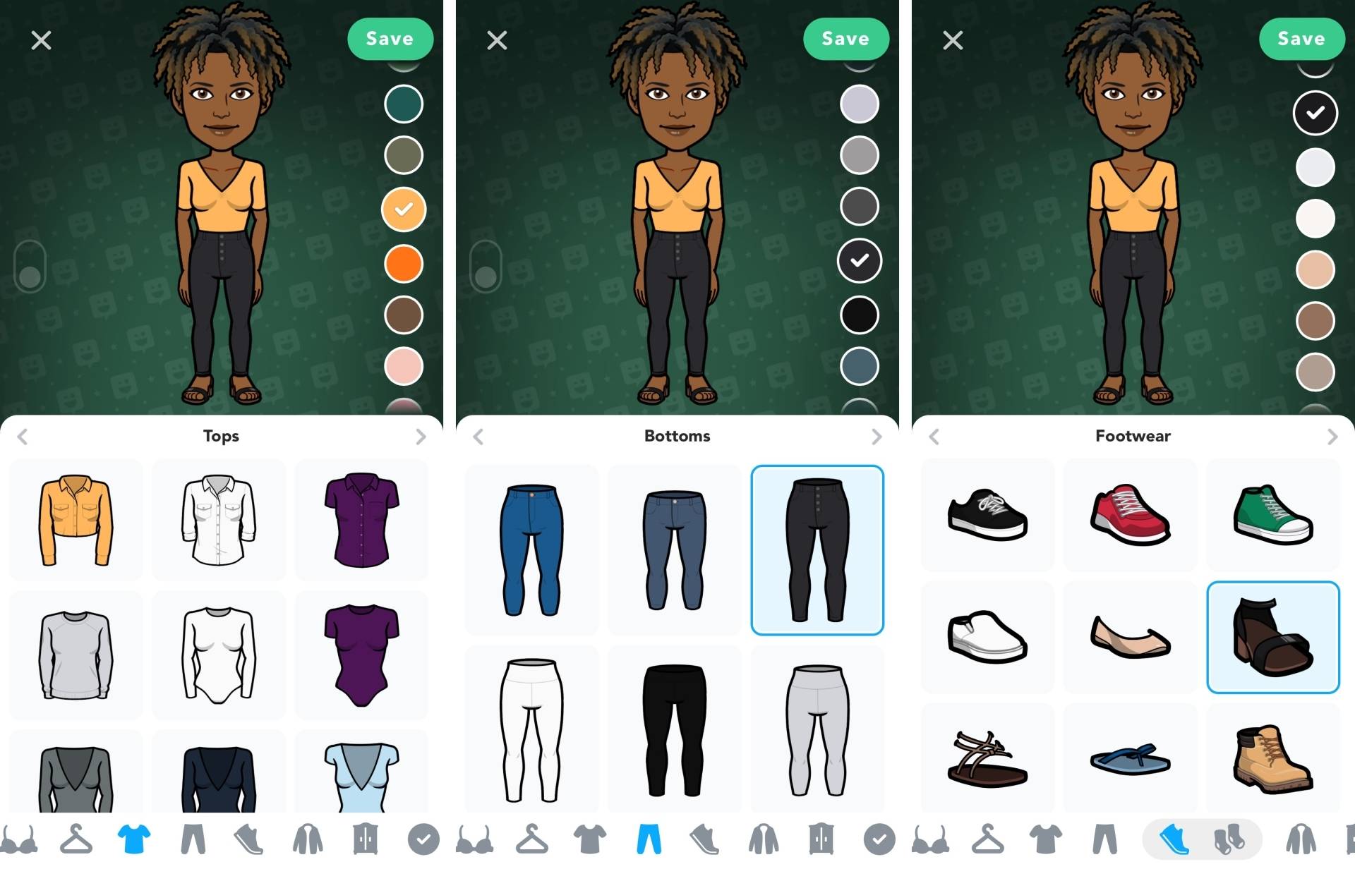 You can now mix and match your Bitmoji's clothing