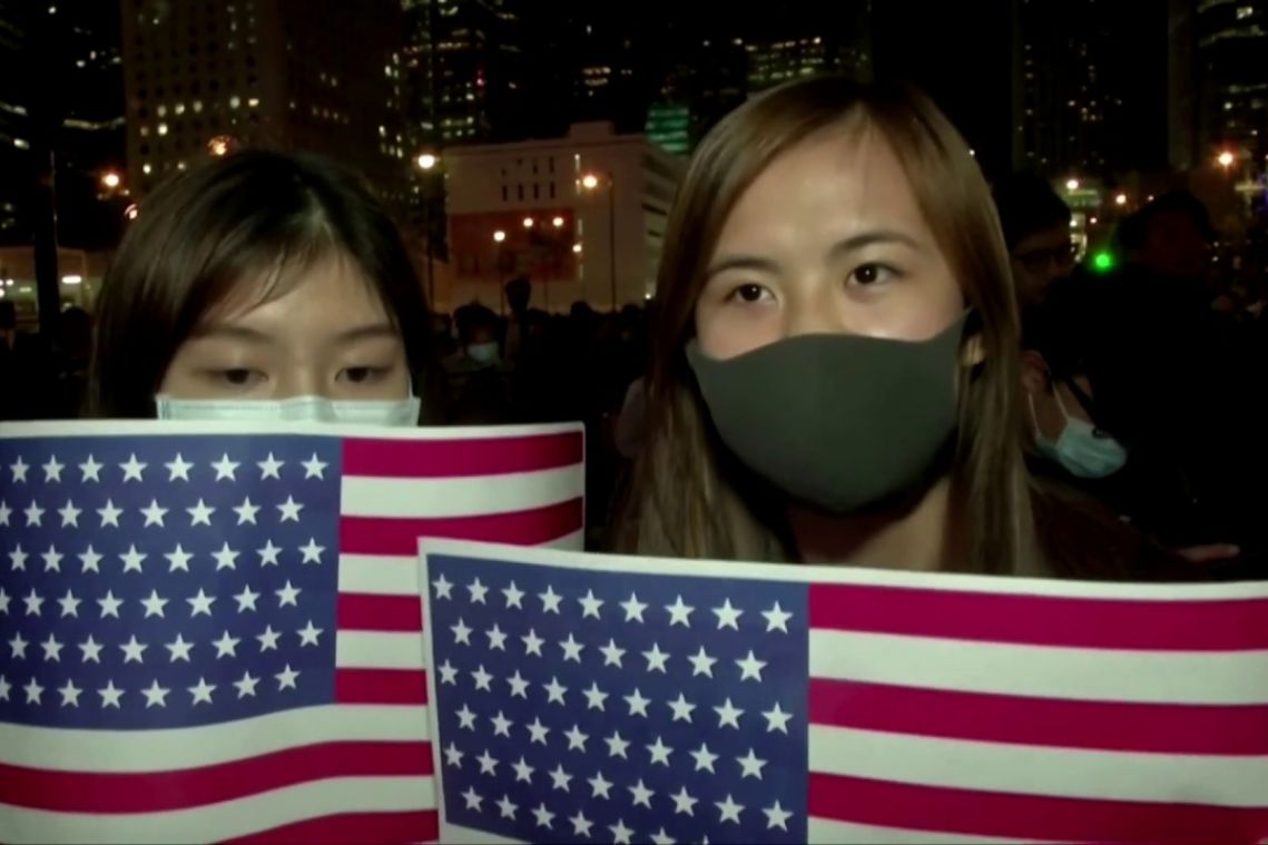 Hundreds in Hong Kong hail Trump's endorsement of Bills while pro-Beijing camp sees red