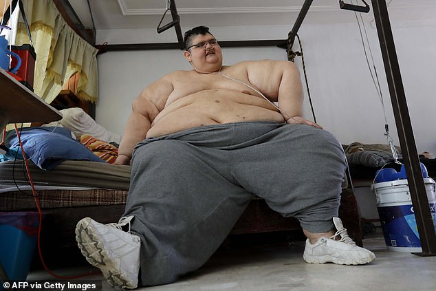 Former world's fattest man is back on his feet after losing an incredible 52-STONE in three years, dropping down from 93 to 41 stone in Mexico