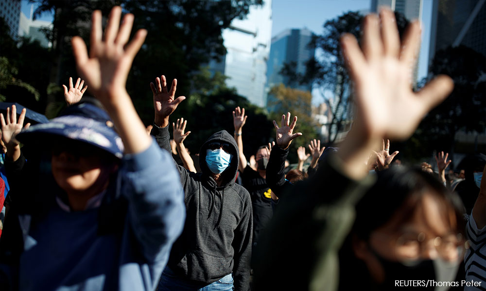 Retirees, students gather at Hong Kong protest