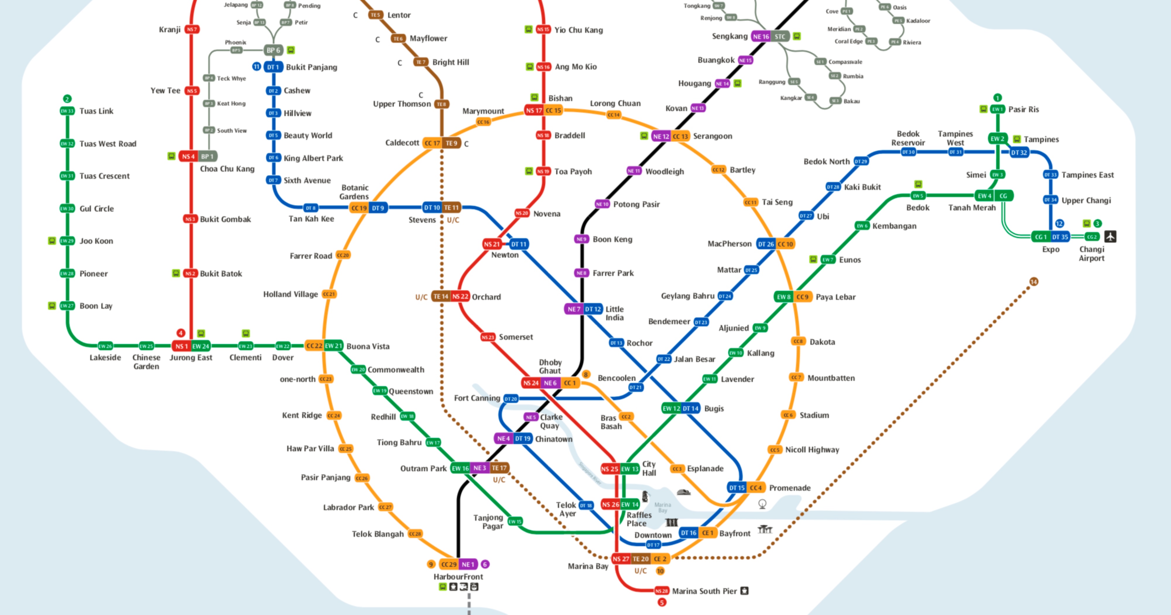 LTA unveils new MRT system map & transit signage system