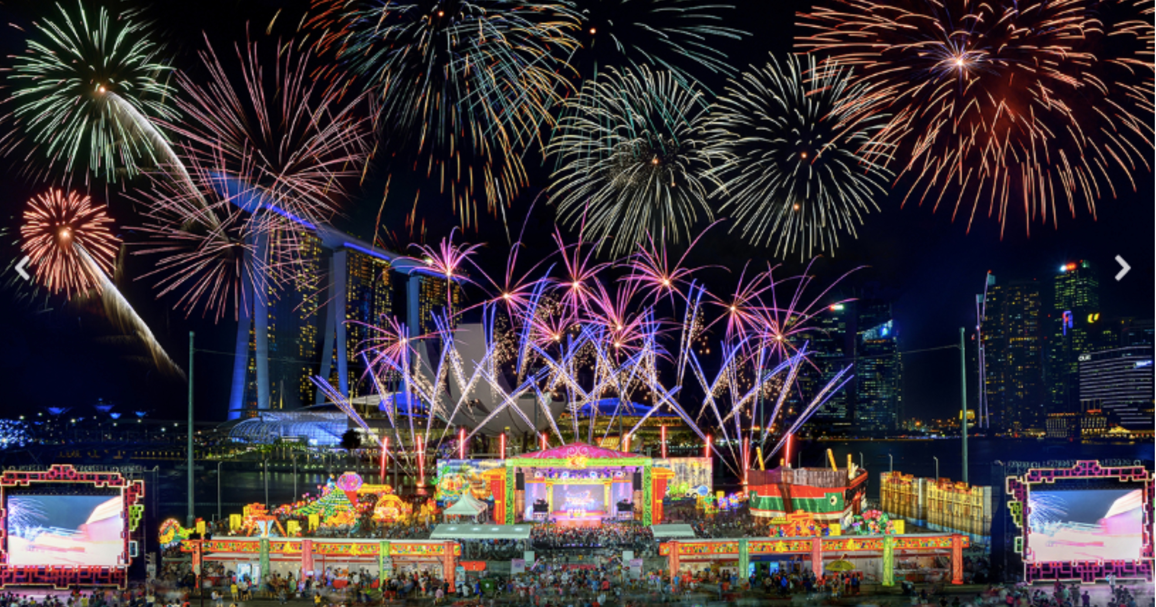 10 nights of fireworks & giant light installations at River Hongbao 2020 from Jan. 23 – Feb. 1