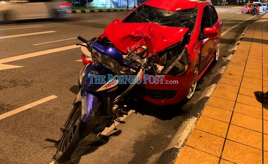 Motorcyclist killed after being rammed from behind by car