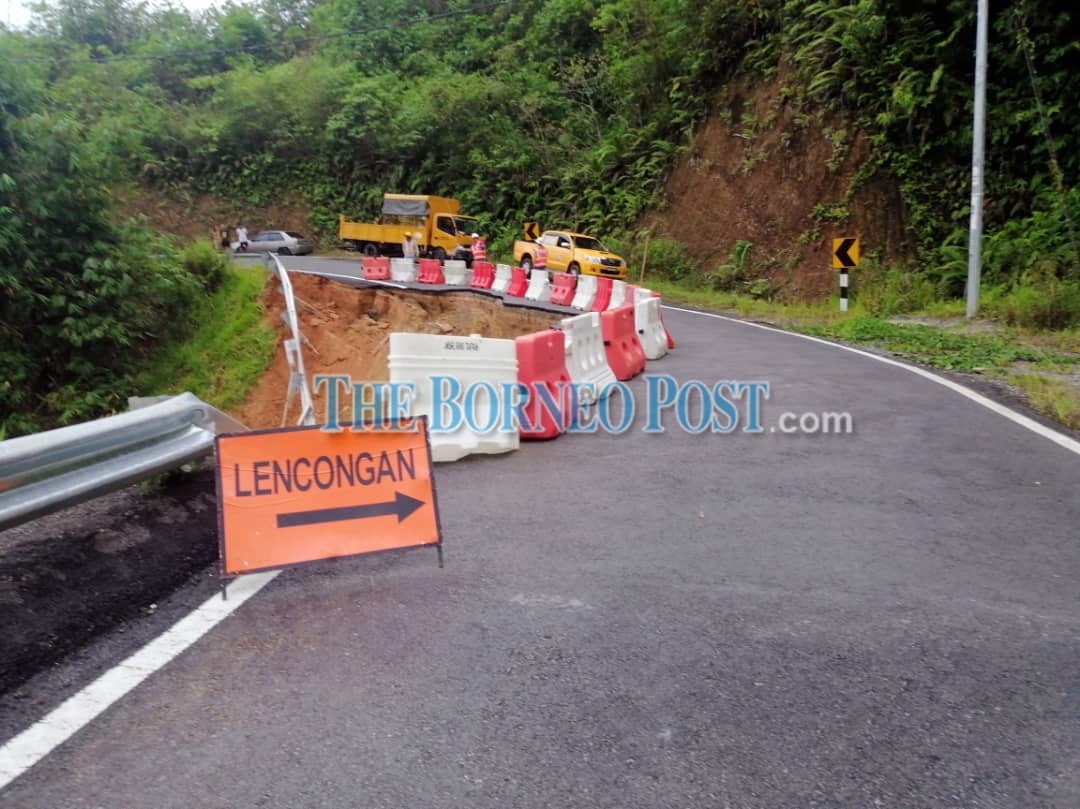 Section of Jalan Kampung Kakas in Kiding partially closed due to landslide