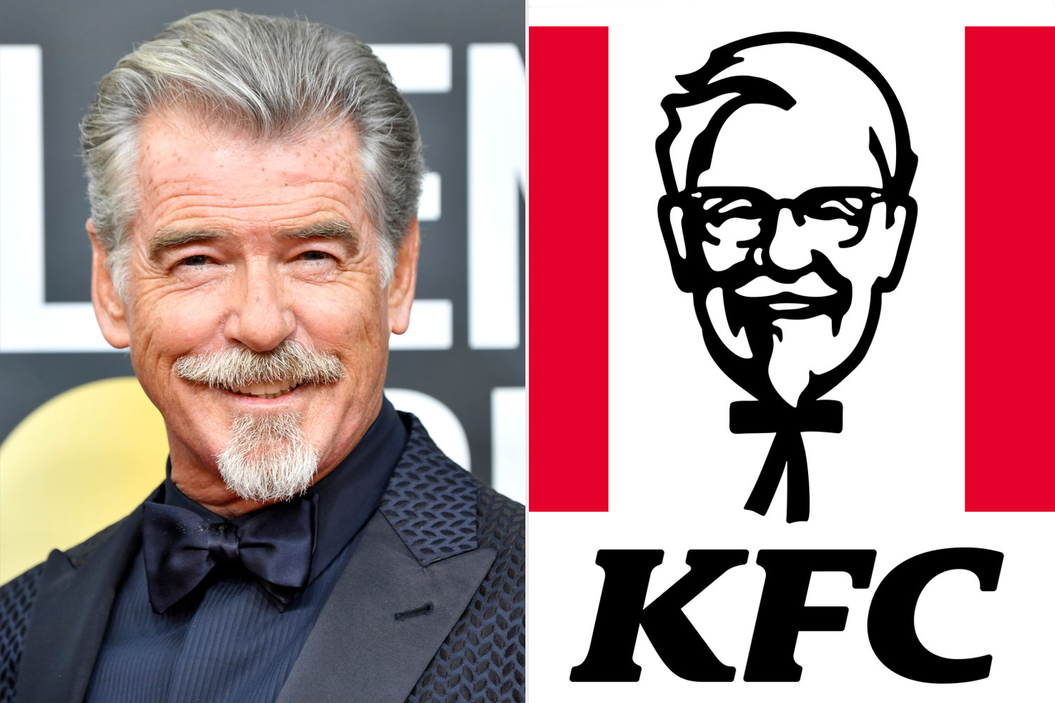 Pierce Brosnan Debuts a Goatee at the Golden Globes — and Twitter Wants Him to Play Colonel Sanders