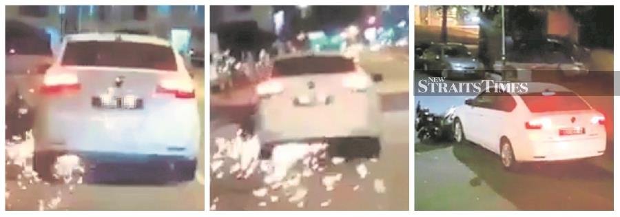 [Watch] Suspected drunk driver travels 1km with motorcycle caught under car