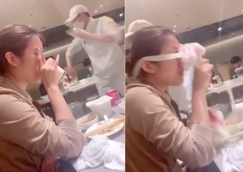 Viral video: Noodles land on diner's face at Hai Di Lao