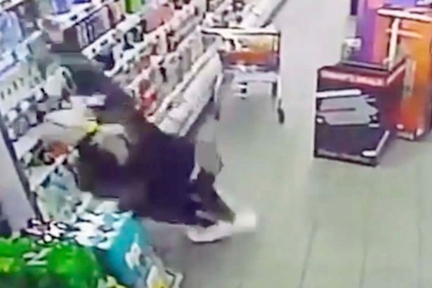 Shop owner catches 'ghost' on CCTV moving crate away from employee so she falls