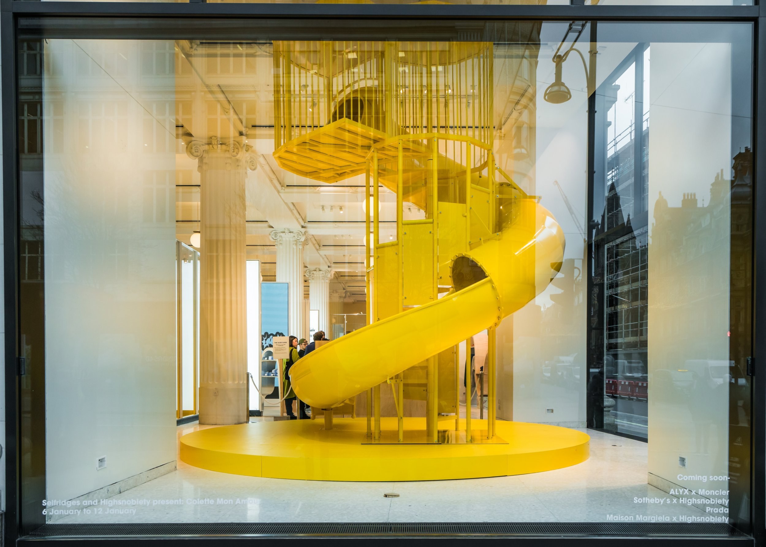An ethical coffee shop has popped up in Selfridges with a giant yellow slide