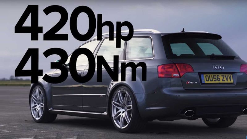 Audi RS5 vs RS3 vs S4 vs old RS4 drag race ends predictably