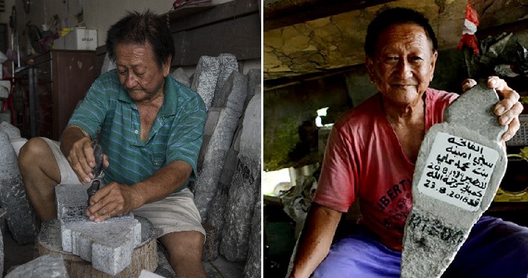 M’sian Carver Made Headstones for 40 Years By Hand, Can Even Write Jawi For Muslim Graves