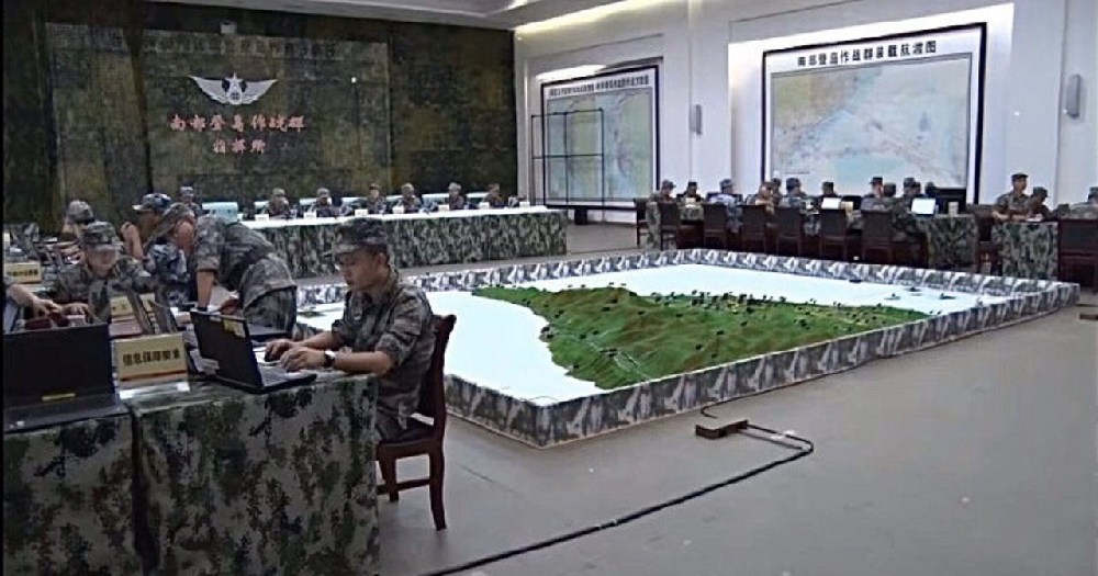 Photo leaked online allegedly shows Taiwan map in war room in China