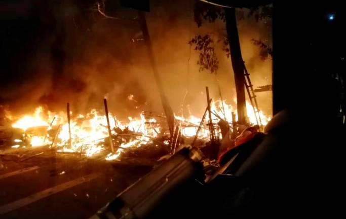 Nine vehicles destroyed in fire in Johor Baru