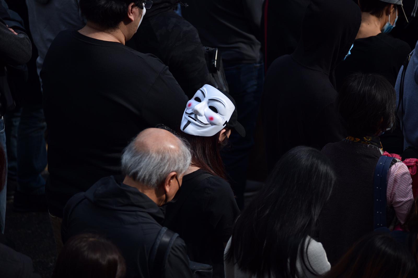【修例风波】「天下制裁」集会中环举行 防暴警水炮车戒备