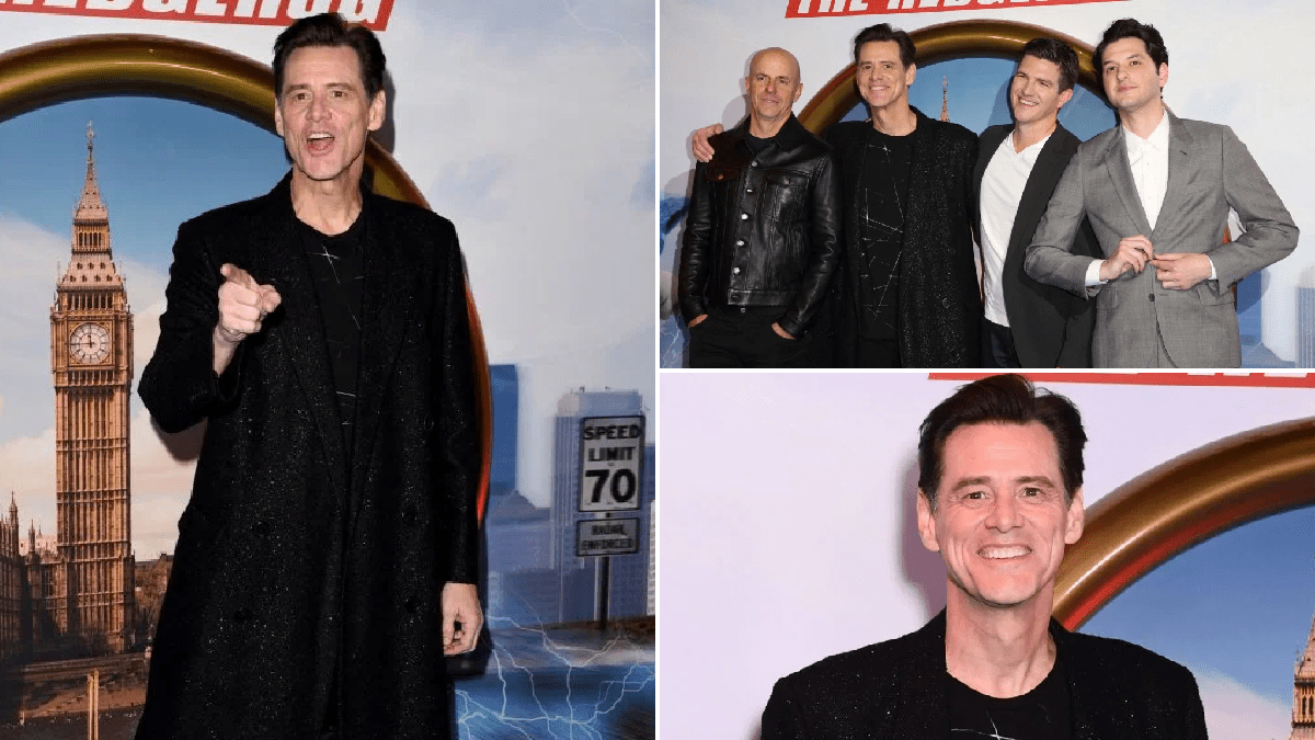 Jim Carrey jokes around with paparazzi as Sonic The Hedgehog premiere hits London