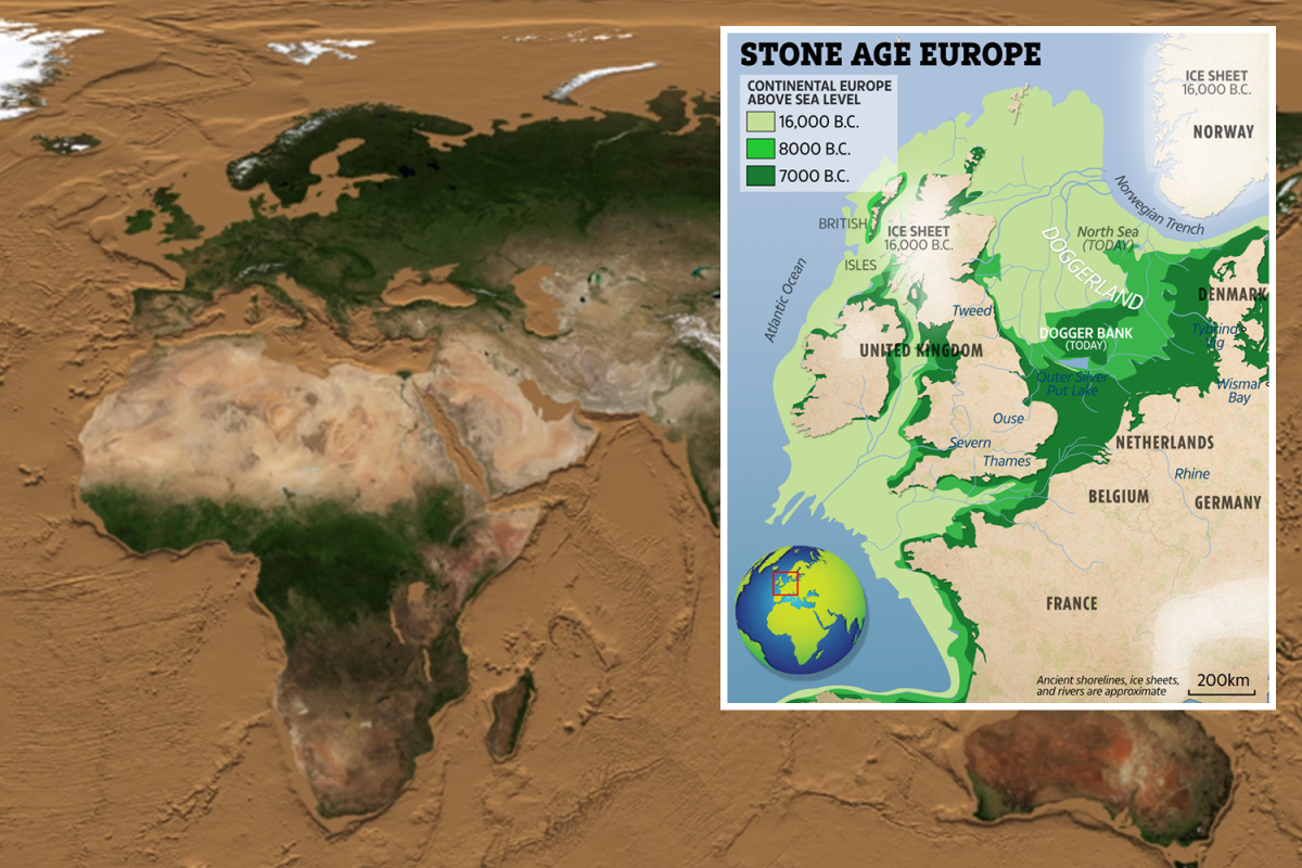 Nasa reveals what Earth would look like with no SEA – uncovering Britain’s lost lands