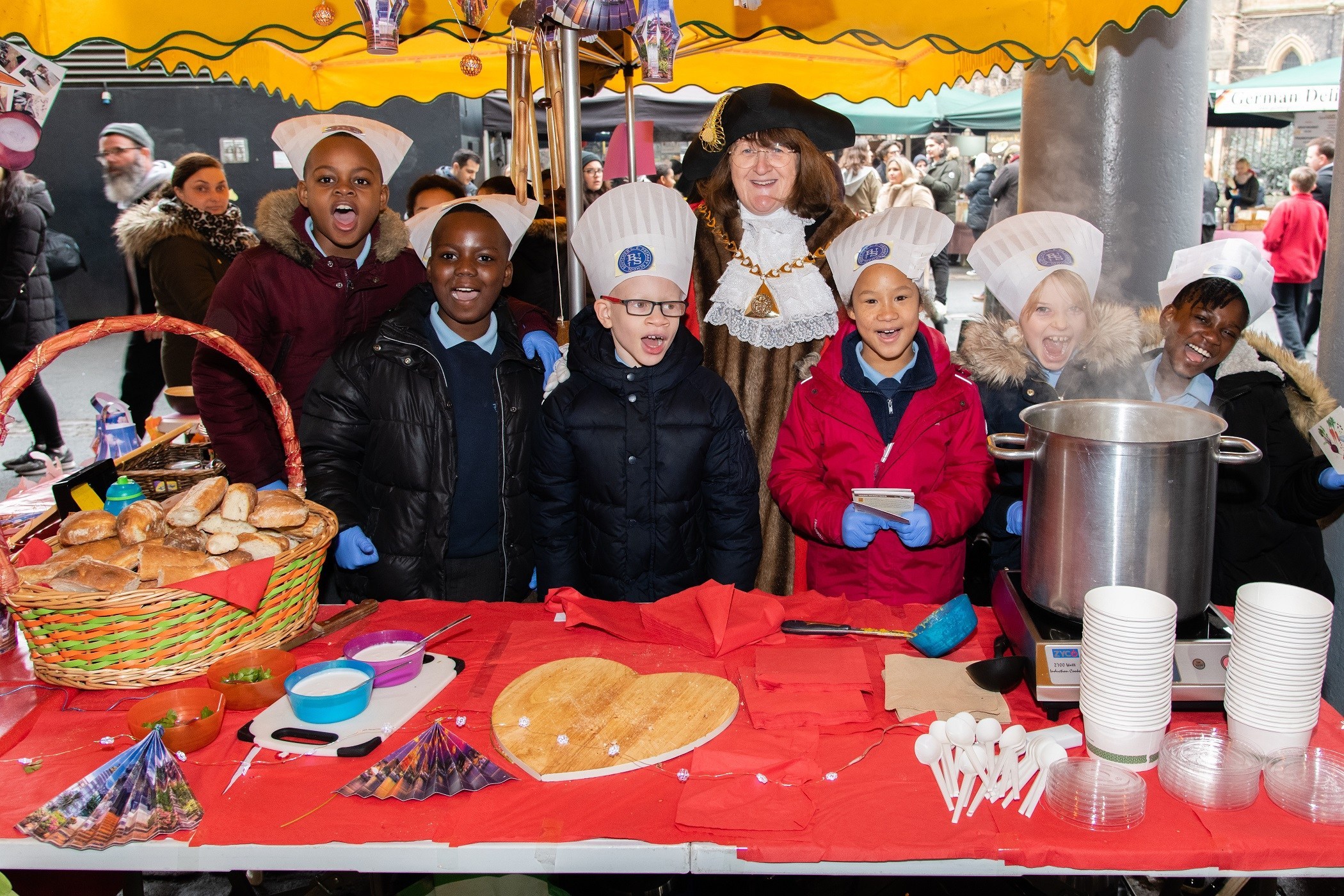 School kids take over Borough Market and cook up waste food to highlight food poverty