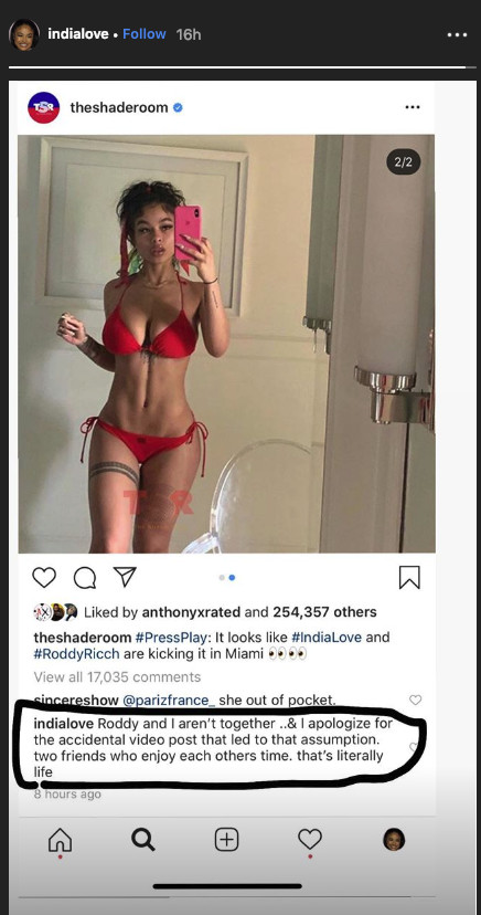 India Love Responds to Roddy Ricch Dating Speculation