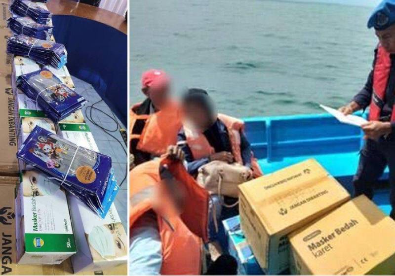 Marine cops foil attempt to smuggle face masks into Sabah from Indonesia