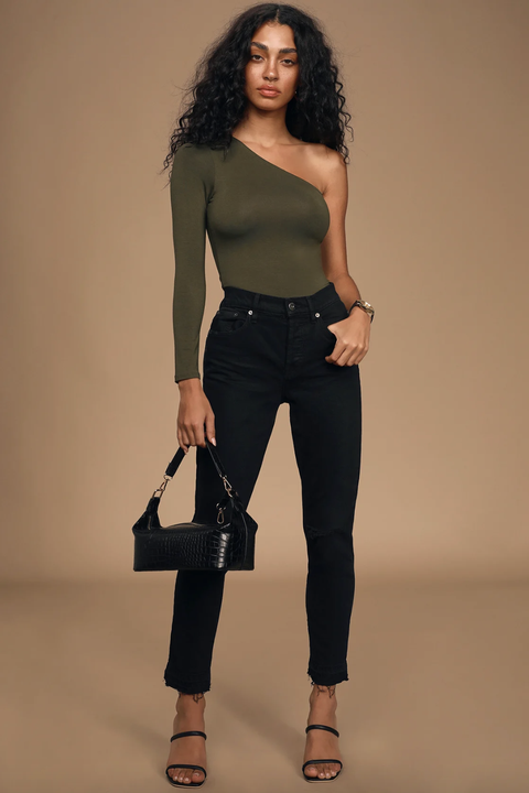 olive green long sleeve shirt outfit