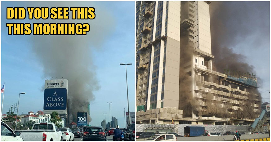 Under Construction Building in Sunway Becomes Tower of Smoke Due to Fire, Pictures Go Viral