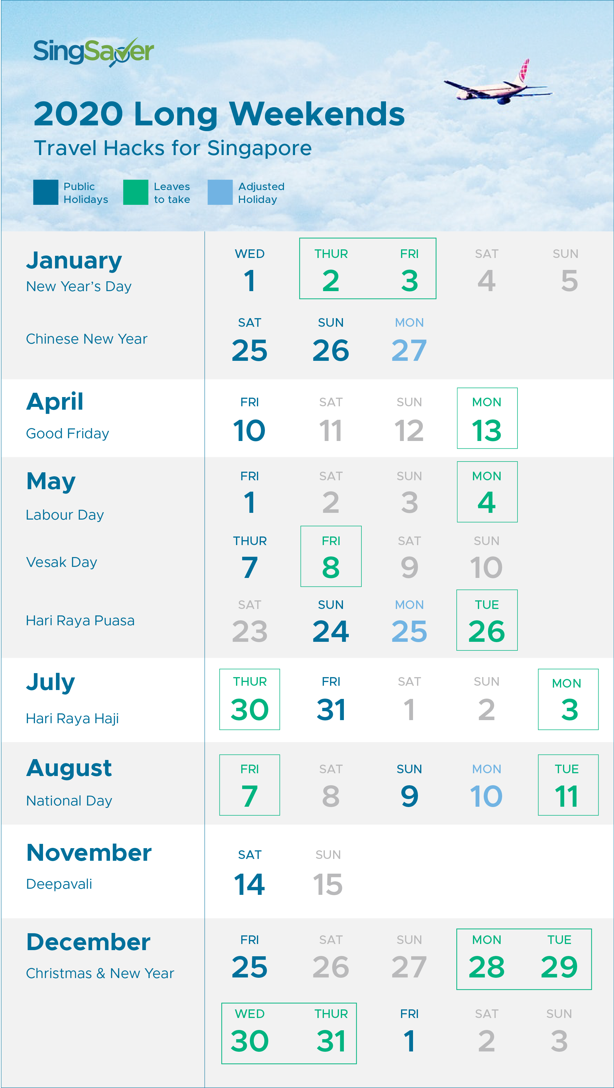 Singapore Public Holidays 2020