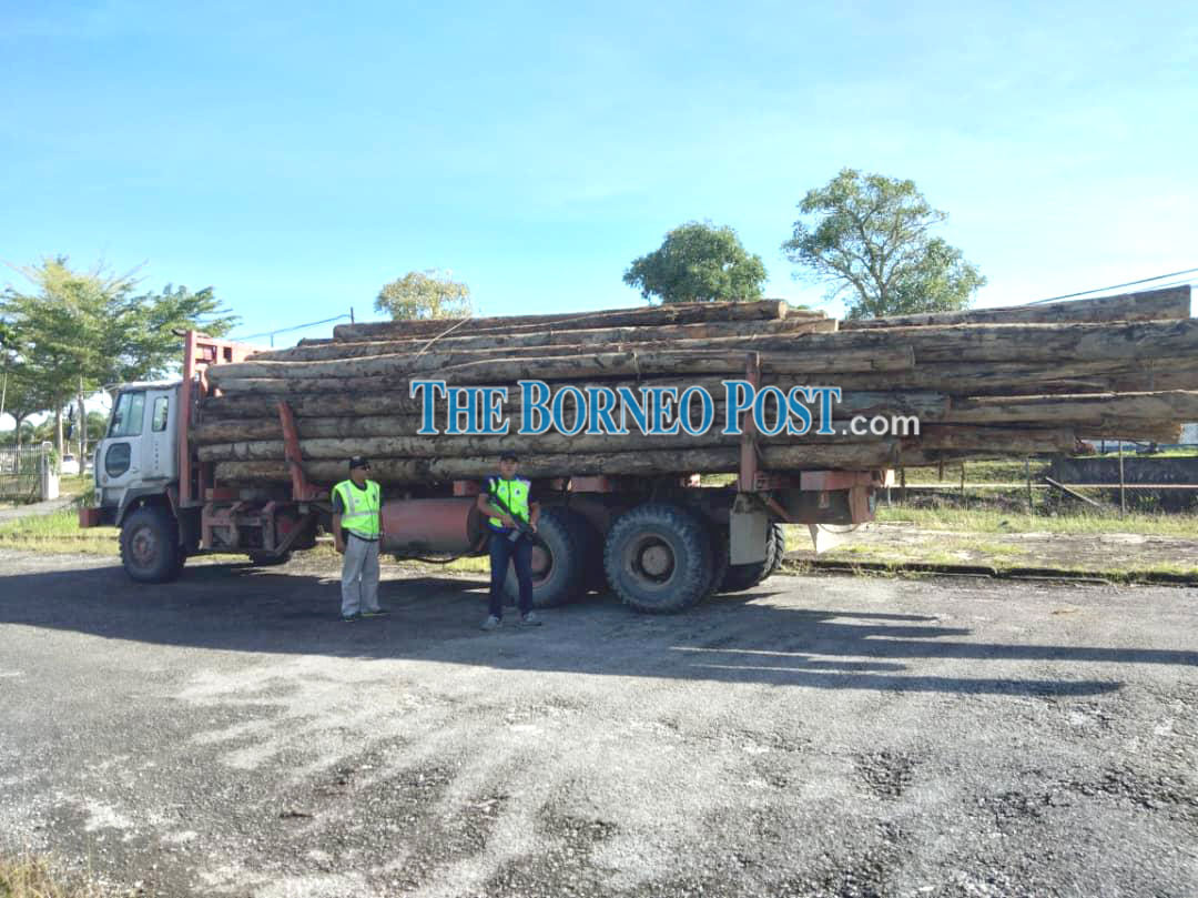 Trailer, 50 logs with unpaid royalty confiscated, foreigner detained
