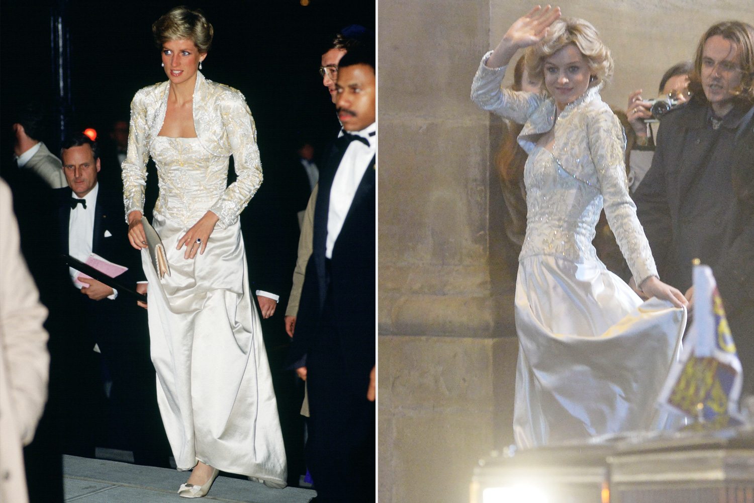 The Crown's Emma Corrin Recreates Princess Diana's Iconic Look from