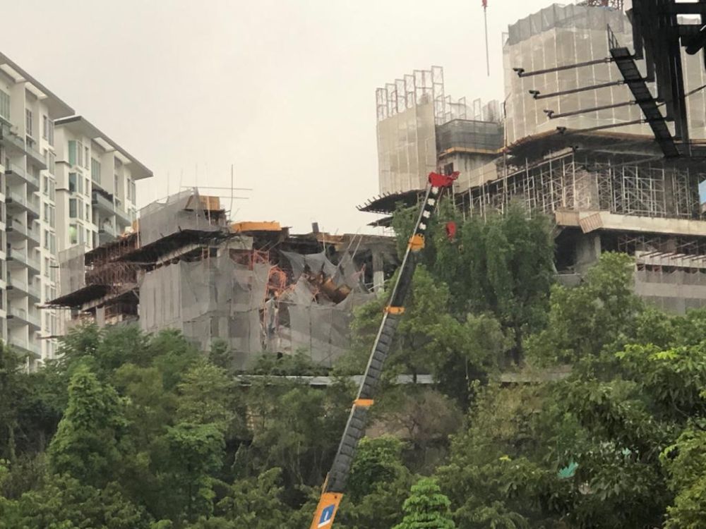 Partially built condo in Taman Desa collapses, three believed trapped