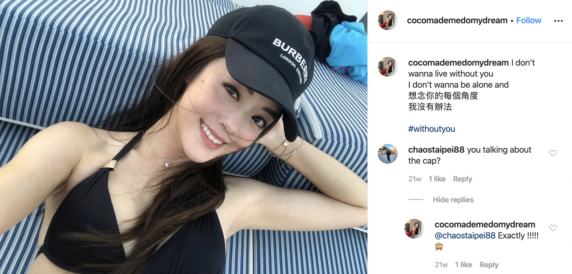 Fish Leong’s Ex-Husband Caught Leaving Suggestive Comment On 27-Year-Old Influencer's Instagram