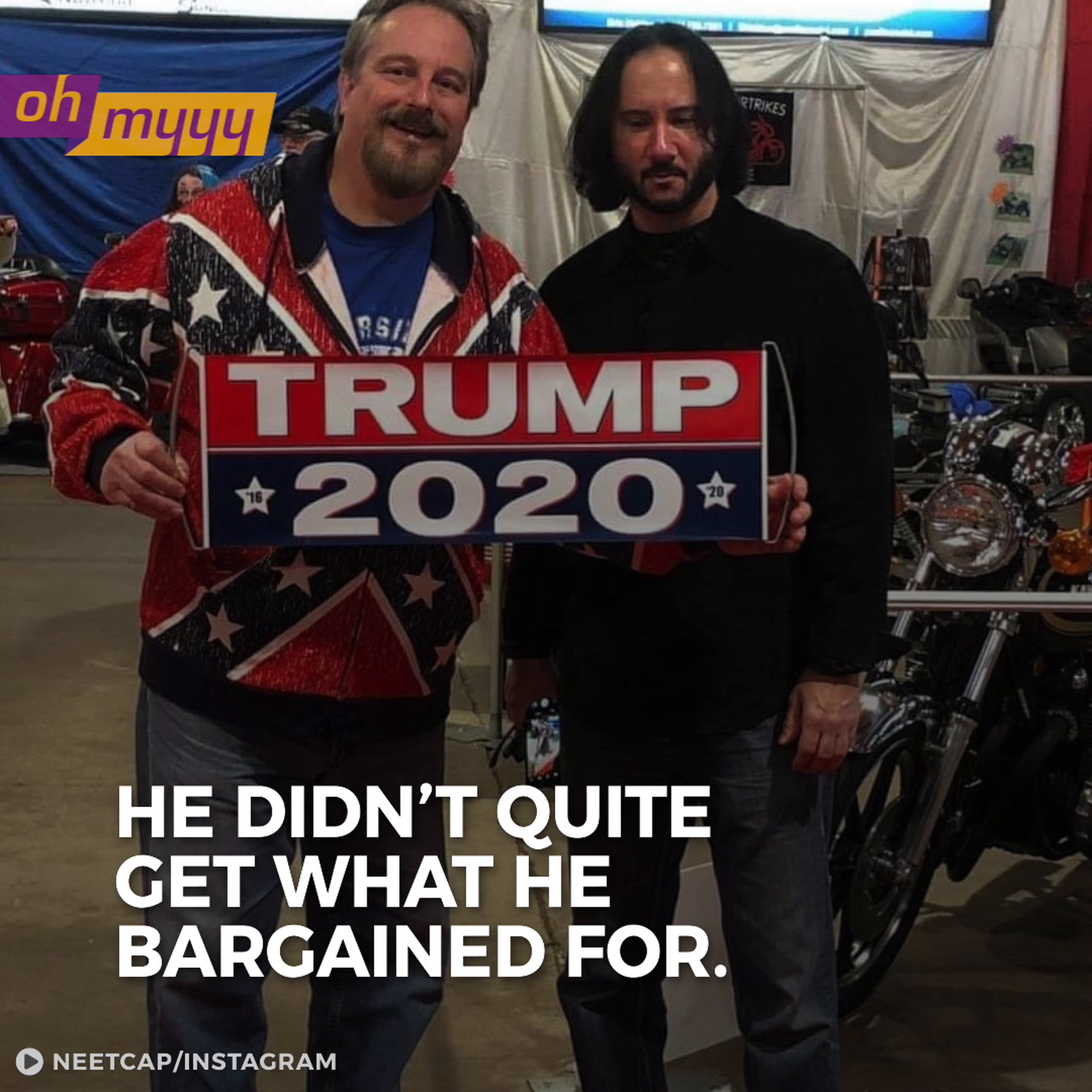 Trump Supporter Roasted After Thinking He Met Keanu Reeves When It Was Clearly Just A Bad Lookalike