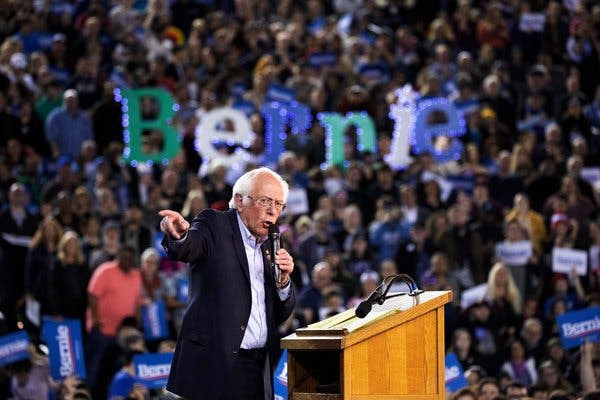 Sanders, Attacking Bloomberg, Says Trump Would ‘Chew Him Up and Spit Him Out’