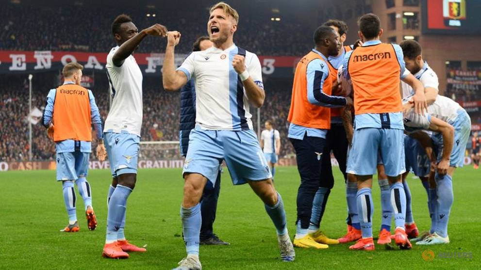Soccer-Immobile on target as irrepressible Lazio win again
