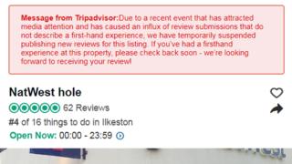 Ilkeston NatWest Hole: TripAdvisor halts spoof reviews