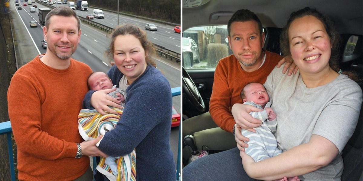 Baby’s birthplace registered as J16 of M60 after arriving at 60mph