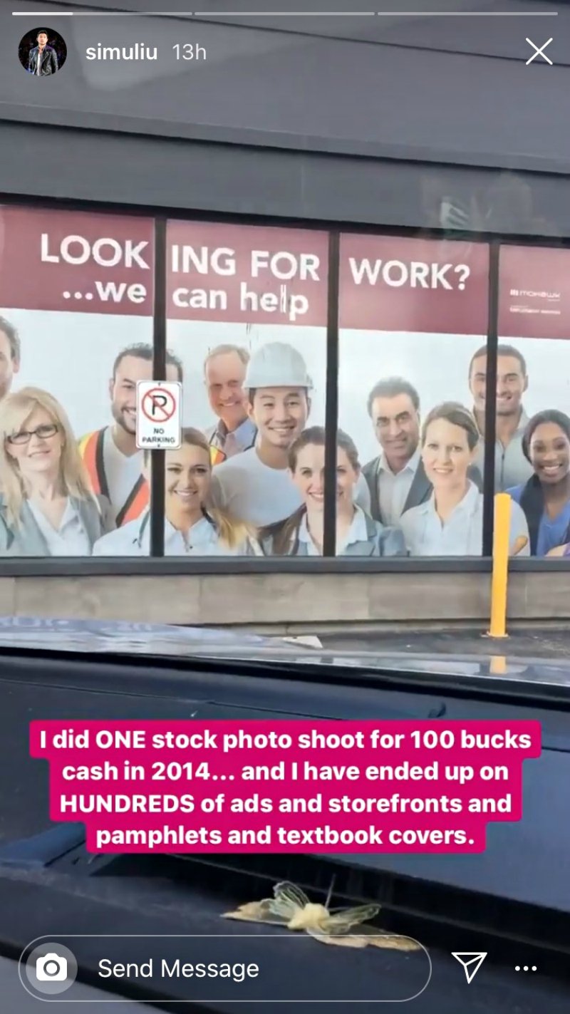 Simu Liu Regrets Doing $100 Stock Photo Gig Because His Face is Now Plastered EVERYWHERE