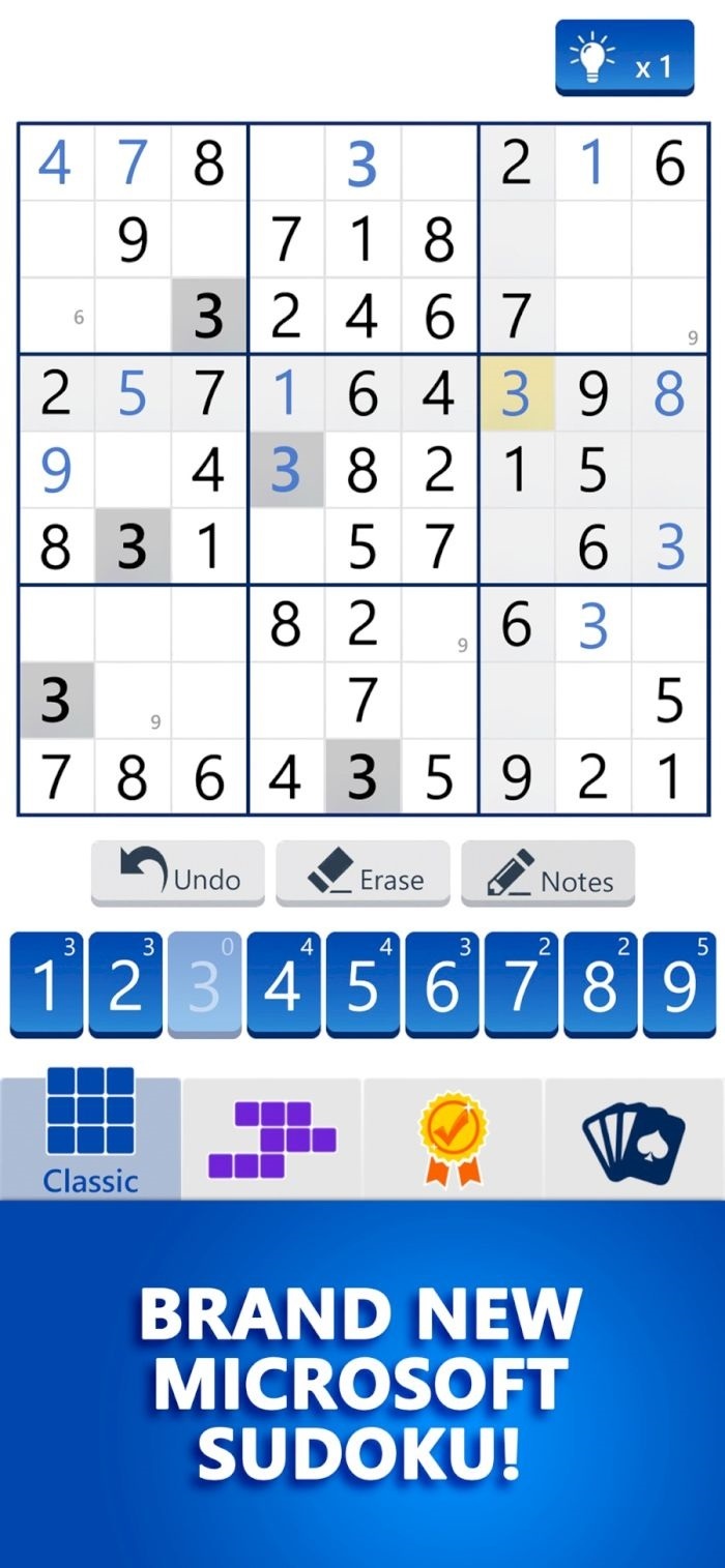 微软数独正式上架苹果App Store：8000多个免费关卡