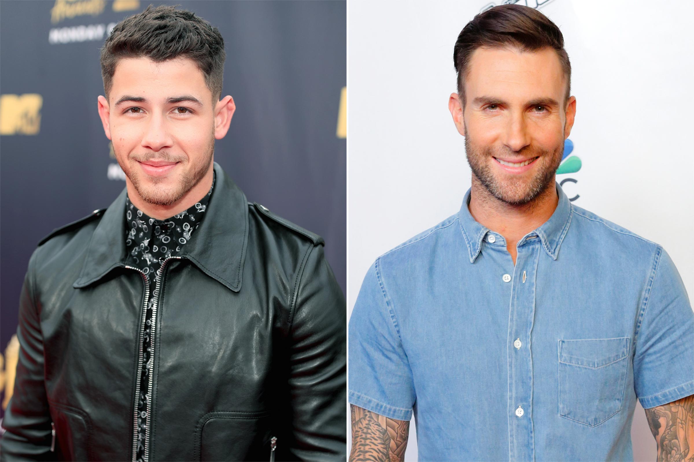 Adam Levine Trolled Nick Jonas for His Spinach-Filled Teeth Immediately After Grammys Performance