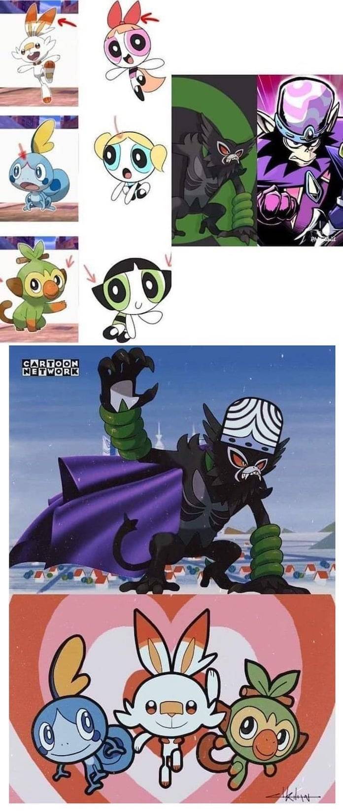 Pokemon Sword and Shield Players Can't Unsee Similarity Between Starters and The Powerpuff Girls